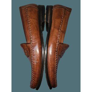 Johnston & Murphy Upper Leather Brown Dress Penny Loafer Men 8M- Made in India